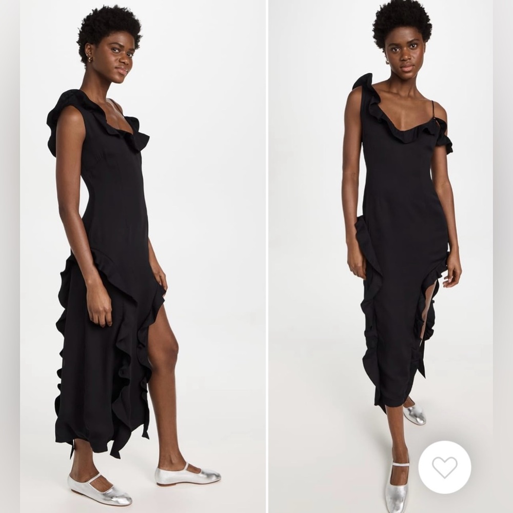 ROKH Ruffle detail long dress